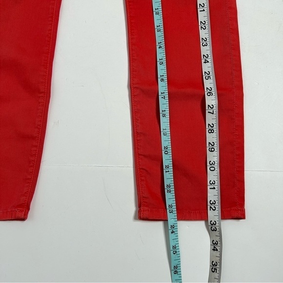 MOTHER The Looker Crop Skinny Jeans In Bonfire Orange - Picture 16 of 16